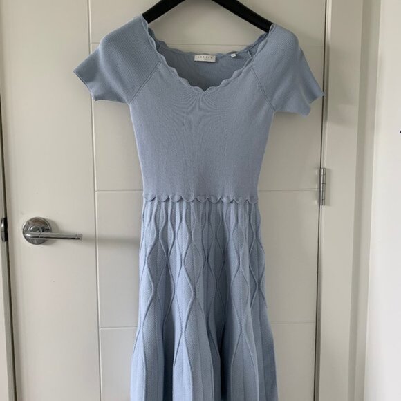 Sandro Meissa Short-Sleeve Fit & Flare Knit Dress - Picture 3 of 16